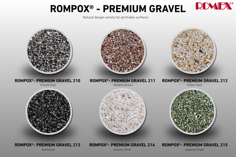 NEW to our product line: ROMPOX® - Premium Gravel in six different colors